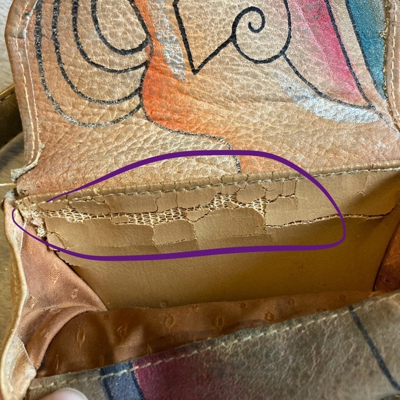 Great American Leatherworks Handpainted Shoulder Bag and Matching Wallet - Picture 7 of 15